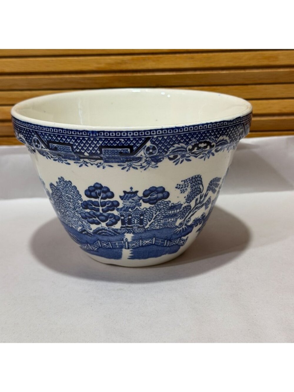 Antique Blue Willow 3.75" Pudding Bowl Ironstone Marked England #36 c.1891-1920